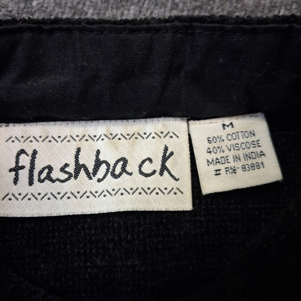 Flashback Womens Black Embroidered Damask Sleeve Button Front Jacket Medium - Picture 4 of 12